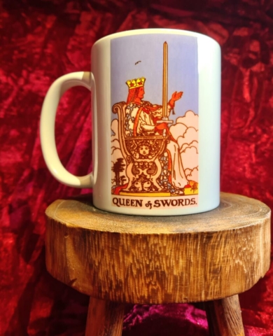 queen of swords tarot mug